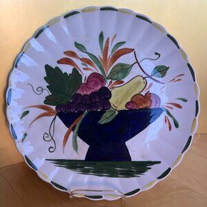 Vtg Southern Blue Ridge Still Life Basket of Fruit Ceramic Hand Painted Plate US